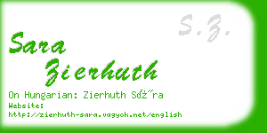 sara zierhuth business card